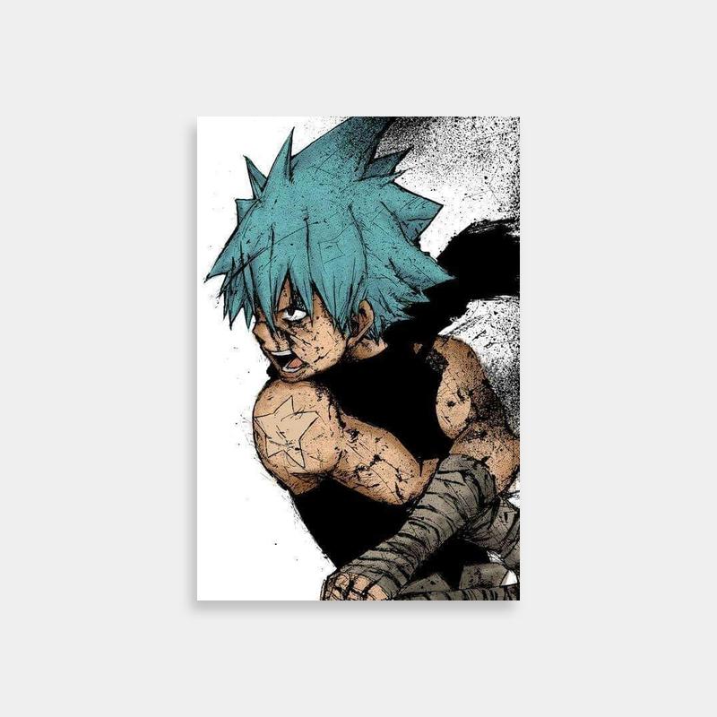 Soul Evans Blue Hair Anime Poster - Soul Eater Art