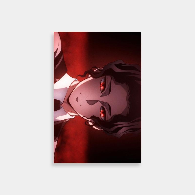 Muzan Kibutsuji Anime Poster - Red Eyes & Long Hair Art