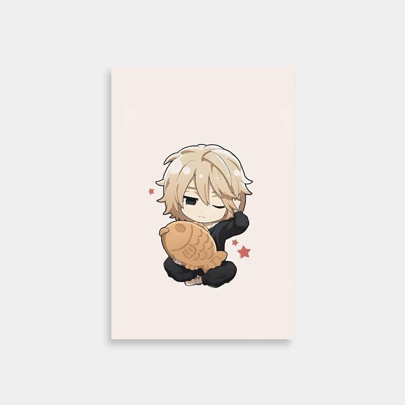 Tokyo Revengers Mikey Art Print - Blonde Character Holding Fish