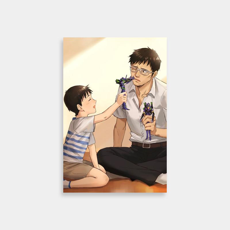 Gendo Ikari and Child Neon Genesis Evangelion Art