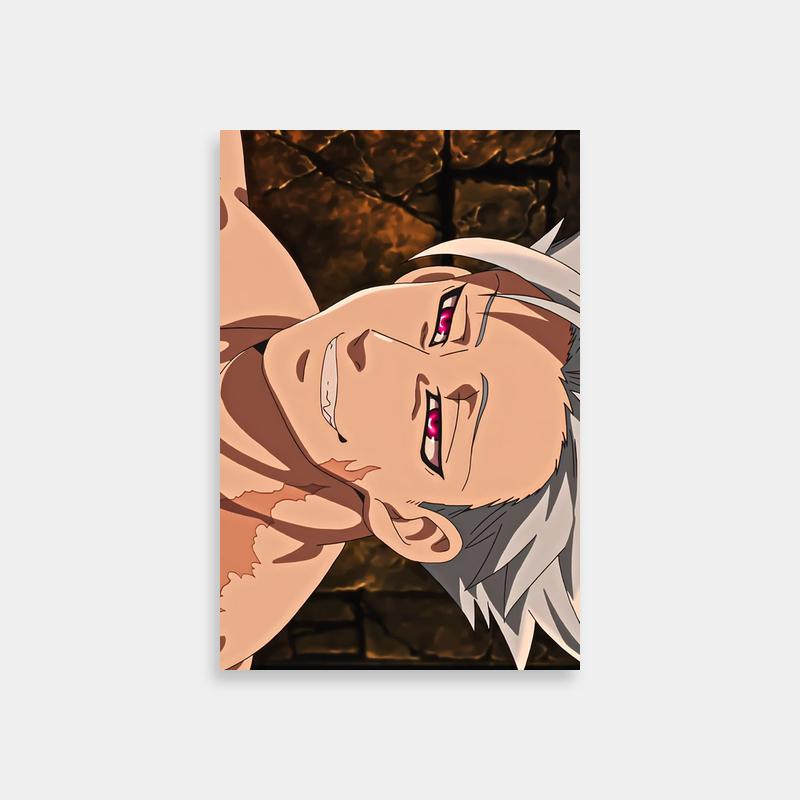 Ban Seven Deadly Sins Art Print - White-Haired Anime Character Looking Up