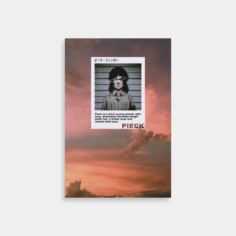 Pieck Finger Attack on Titan Art Print - Sunset Silhouette Poster
