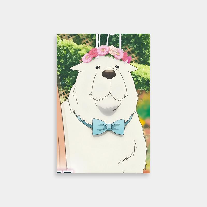Bond Forger Dog Poster - Spy x Family Floral Canine Wall Art