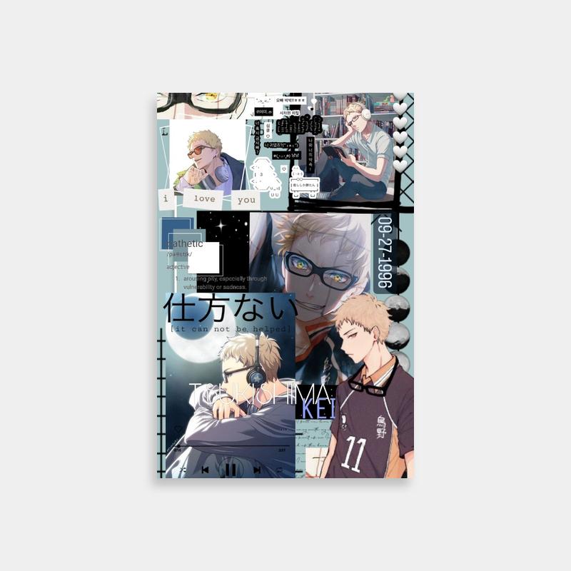 Tsukishima Kei Haikyuu Poster - I Love You Anime Glasses Art