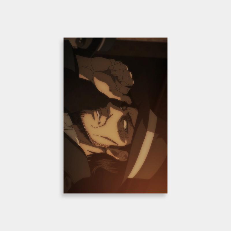 Kenny Ackerman Attack on Titan Poster - Animated Head Holding Art