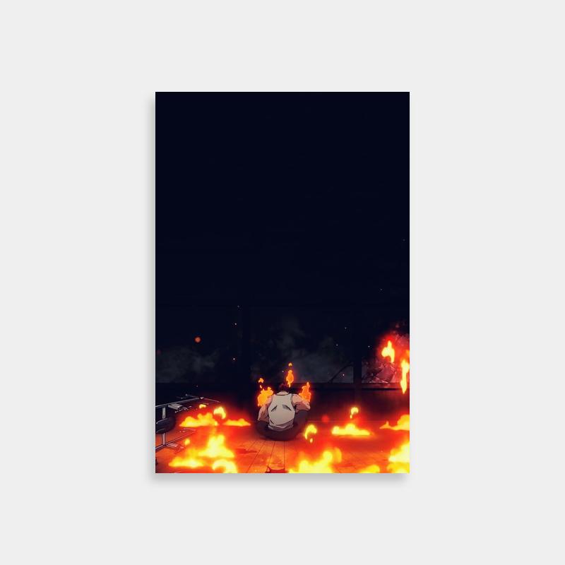 Endeavor My Hero Academia Dark Fire Poster - Anime Wall Art