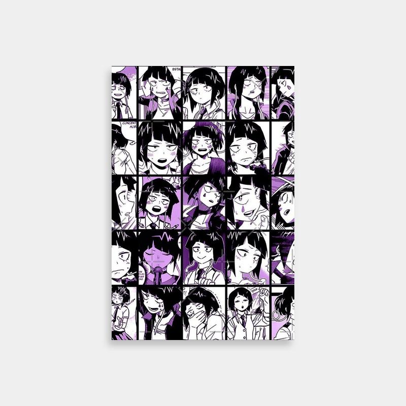 Kyoka Jiro My Hero Academia Poster - Purple & Black Expressive Faces