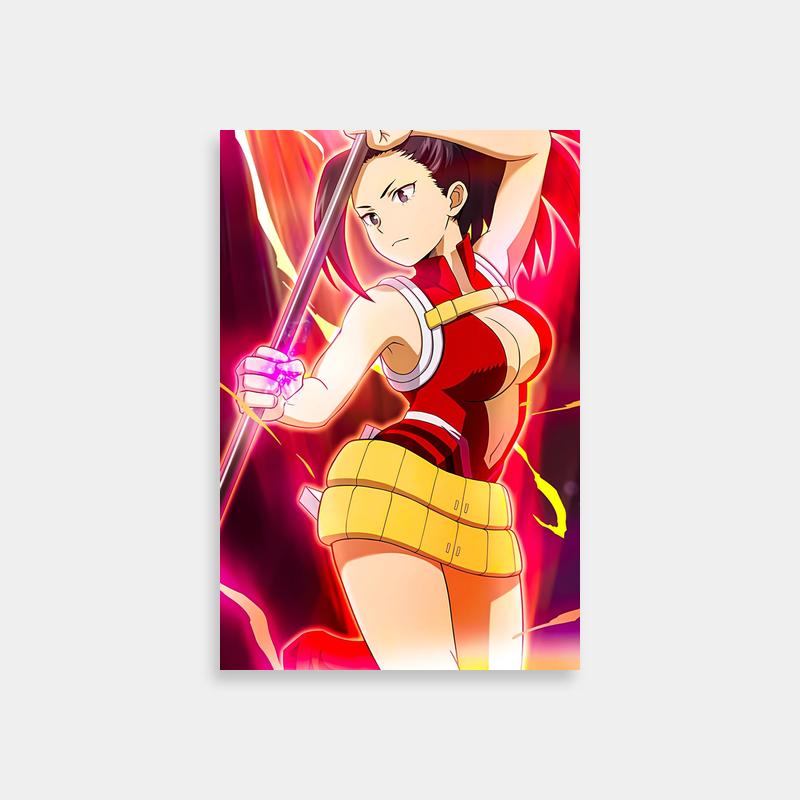 Momo Yaoyorozu Anime Poster - Heroic Pose with Pole