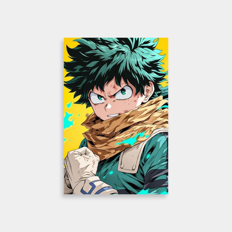 Izuku Midoriya My Hero Academia Poster - Green Hair Anime Character with Scarf