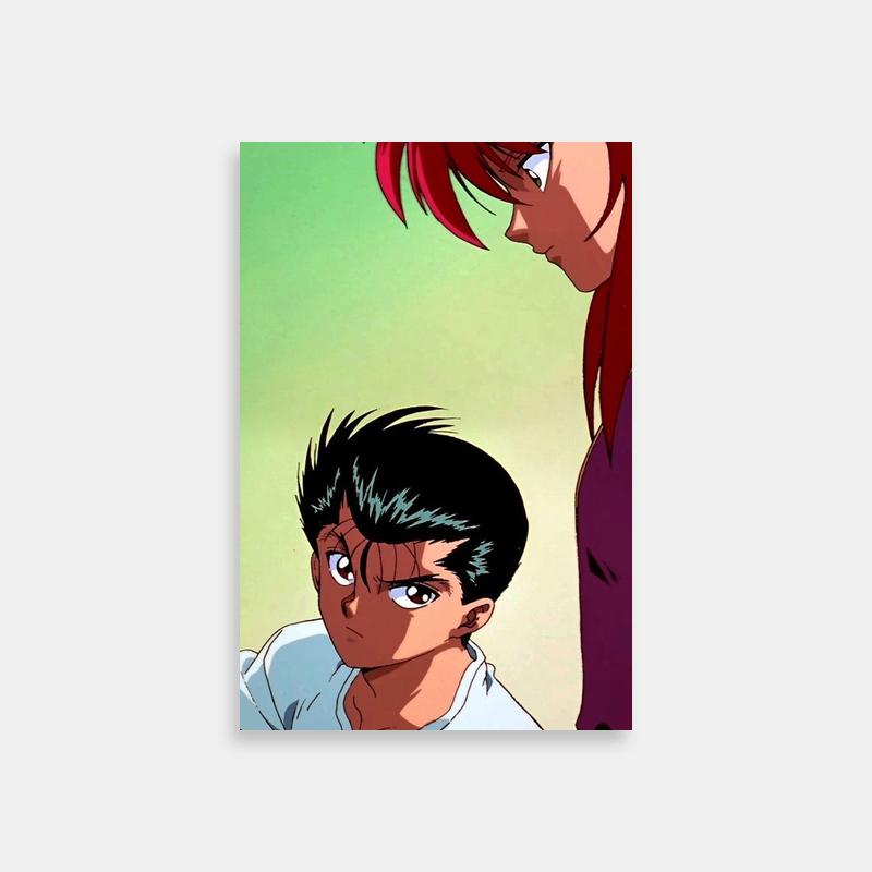 Yusuke Urameshi Yu Yu Hakusho Anime Poster - Red-Haired Character Art