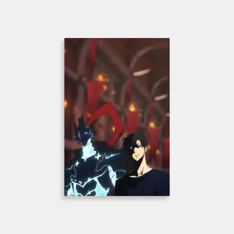 Igris Solo Leveling Poster - Anime Duo with Red Candles