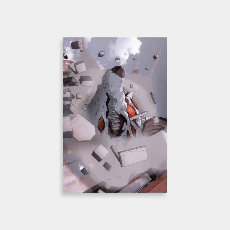 Aki Hayakawa Chainsaw Man Art Print - Dynamic Flying Papers Scene