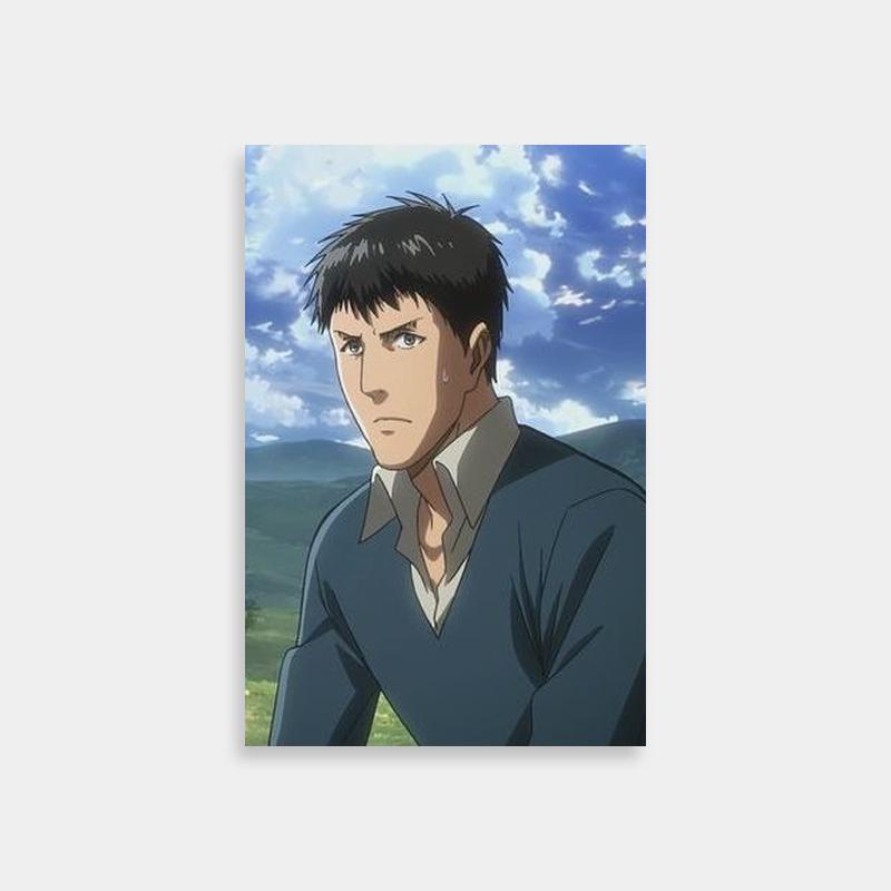 Bertholdt Hoover Attack on Titan Poster - Scenic Mountain & Tree Backdrop