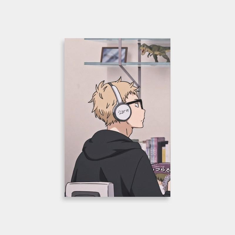 Tsukishima Kei Haikyuu Poster - Gaming Anime Character Art