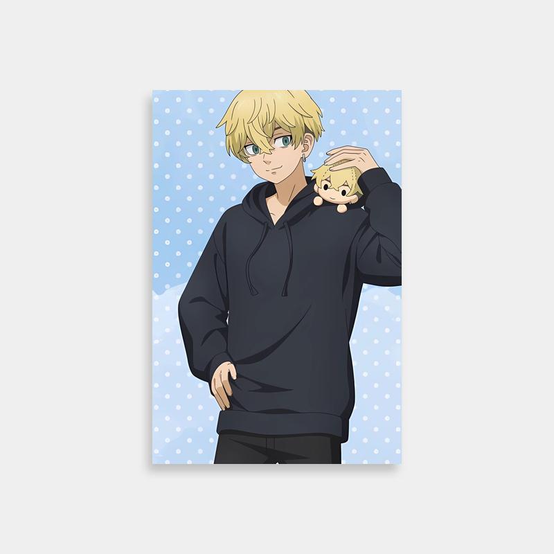 Chifuyu Matsuno Tokyo Revengers Poster - Anime Character with Teddy Bear