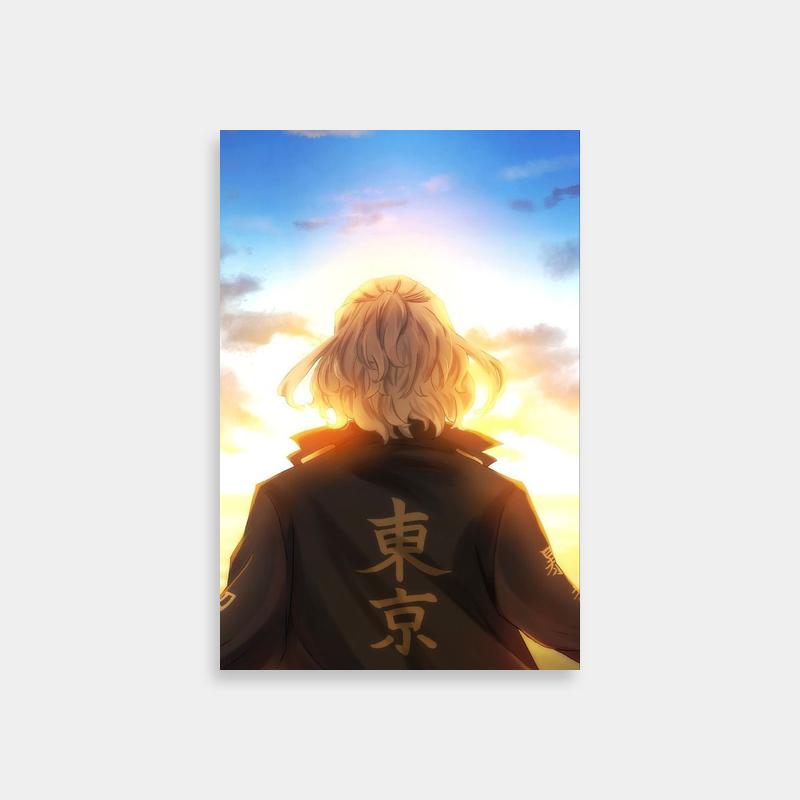 Tokyo Revengers Mikey Art Print - Blonde Character in Black Jacket