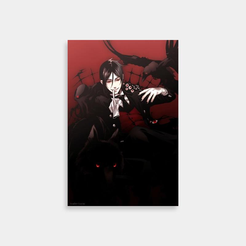 Sebastian Michaelis Black Butler with Wolves Poster - Gothic Anime Art