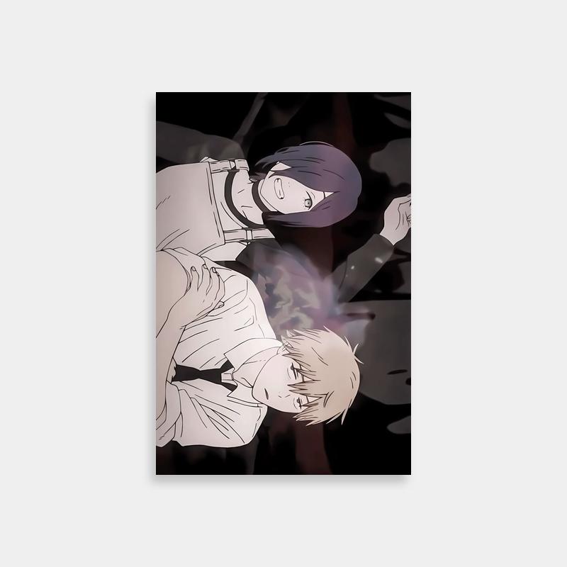 Denji Chainsaw Man Poster - Two Anime Characters Standing Together