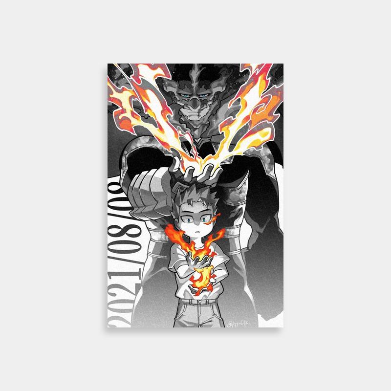 Endeavor My Hero Academia Flaming Hands Poster - Anime Decor
