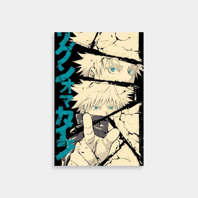 Satoru Gojo Jujutsu Kaisen Poster - Anime Character with Raised Fist