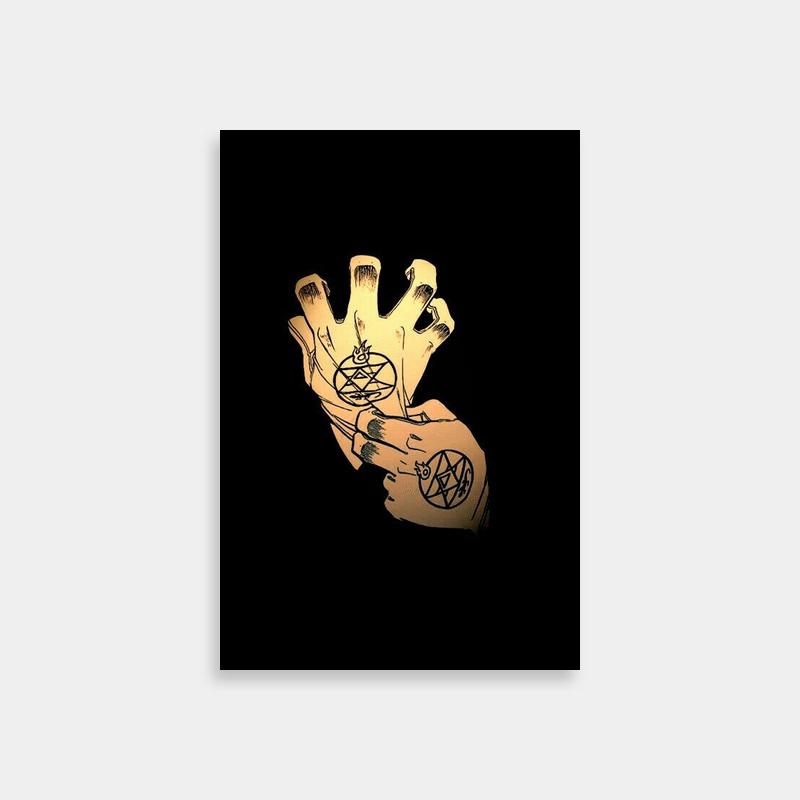 Roy Mustang Fullmetal Alchemist Art Print - Hand Holding Pen with Wheel of Life