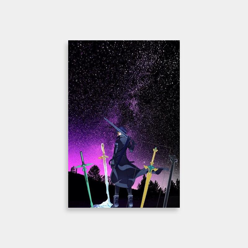 Sword Art Online Dual Swords Snow Wall Art