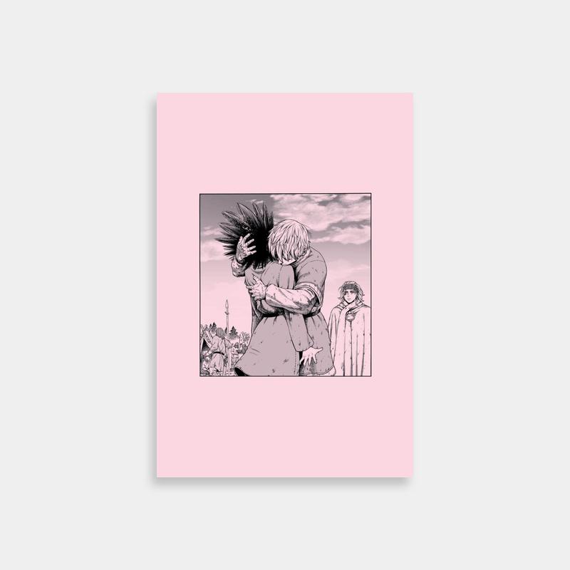Gudrid Vinland Saga Hugging Art - Pink Background