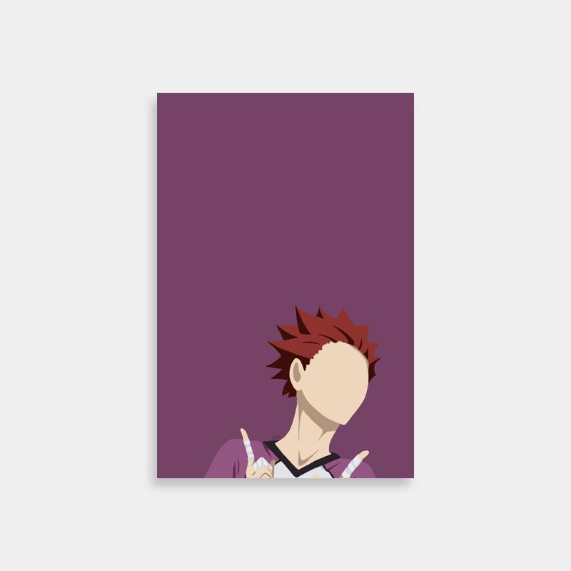 Tendou Satori Haikyuu Poster - Red-Haired Character with Pens