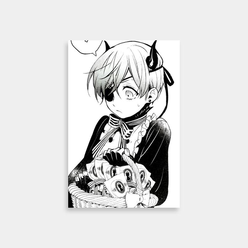Ciel Phantomhive Holding Basket - Black Butler Anime Wall Art