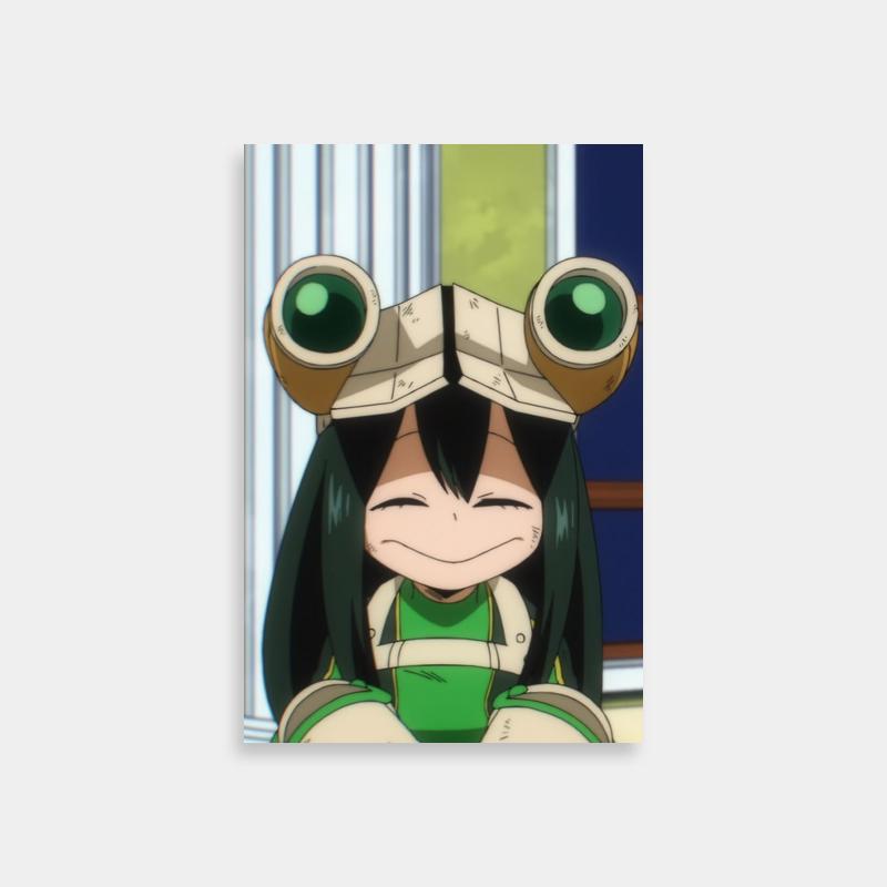 Tsuyu Asui Anime Poster - Big Green Eyes Sitting Down