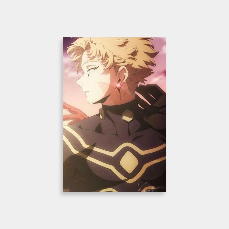 Hawks My Hero Academia Poster - Blonde Hero Against Purple Clouds