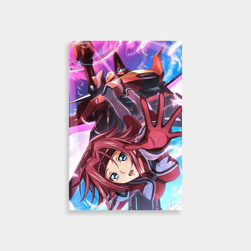 Kallen Kozuki Code Geass Poster - Action-Packed Flying Pose
