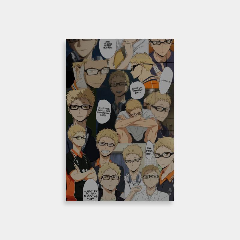 Kei Tsukishima Anime Character Poster - Glasses Art - Akira Collection