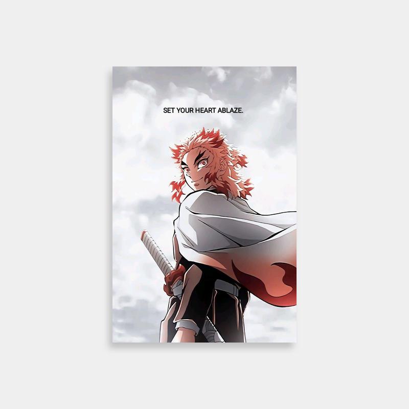 Rengoku Kyojuro Demon Slayer Aesthetic Wall Art