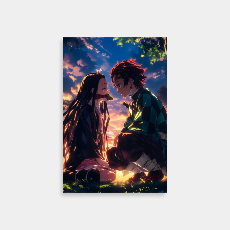 Nezuko Kamado Demon Slayer Emotional Scene Poster - Anime Art