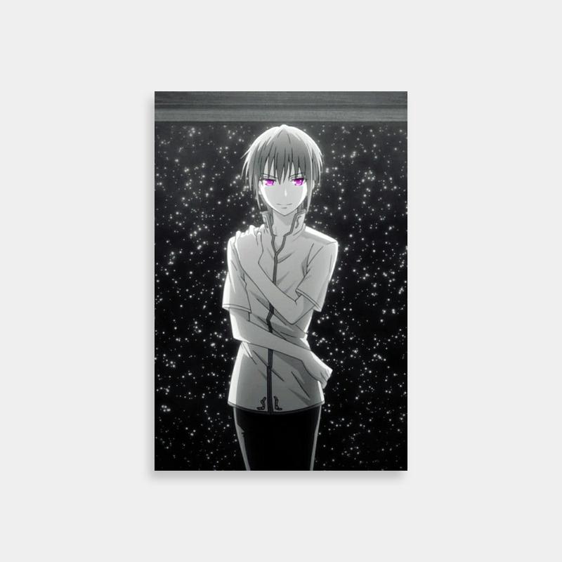 Yuki Sohma Fruits Basket Poster - Purple-Eyed Anime Character Under the Stars