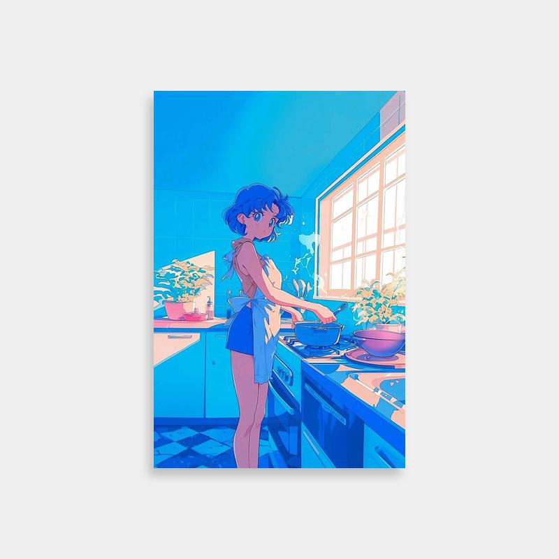 Ami Mizuno Cooking Scene Sailor Moon Print