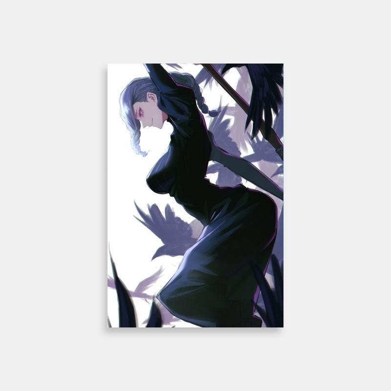 Mei Mei Jujutsu Kaisen Print - Black Dress & Umbrella Art