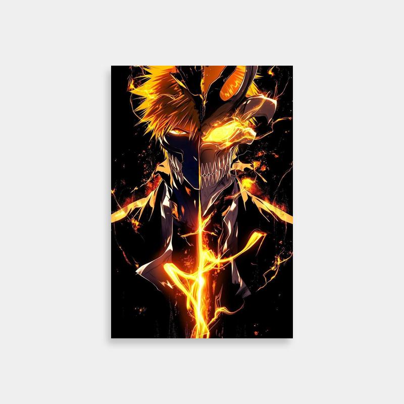 Ichigo Kurosaki Bleach Art Print - Yellow Hair & Dark Background