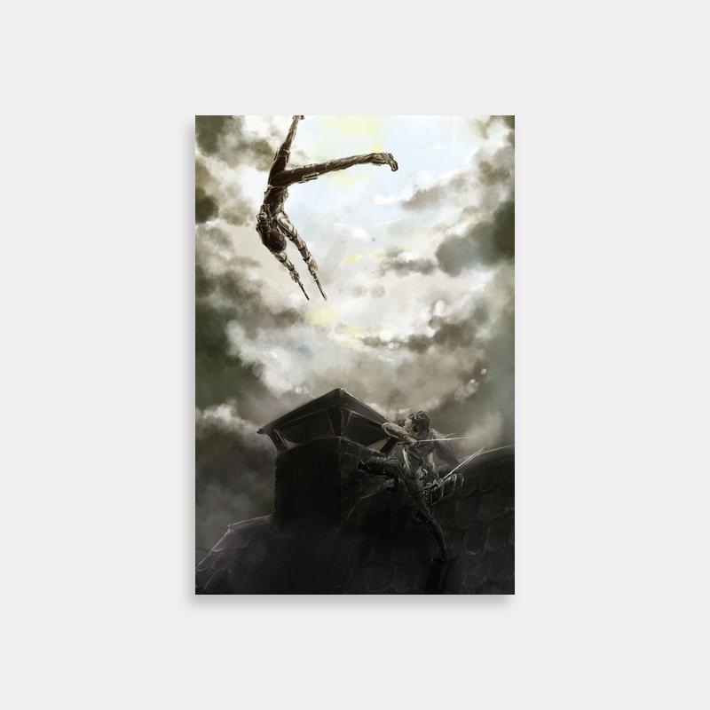 Kenny Ackerman Attack on Titan Poster - Artistic Falling Man Painting