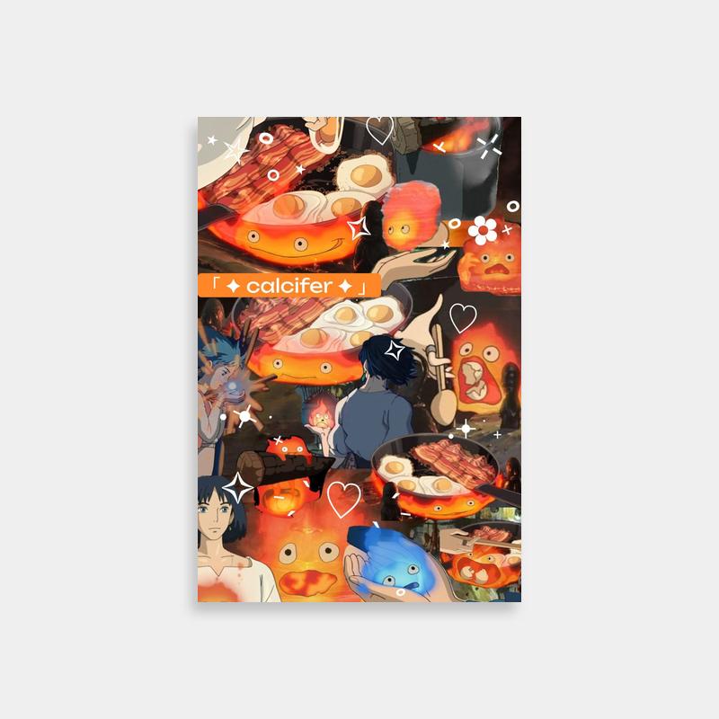 Calcifer Howl's Moving Castle Kitchen Art - Grill Scene Poster