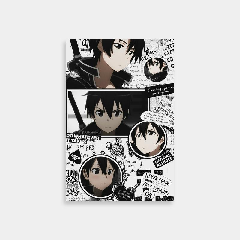 Kirito Black Hair Anime Character Poster