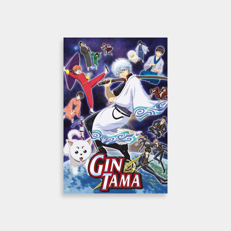 Shinpachi Shimura Gintama Movie Poster - Full Cast with Earth Background