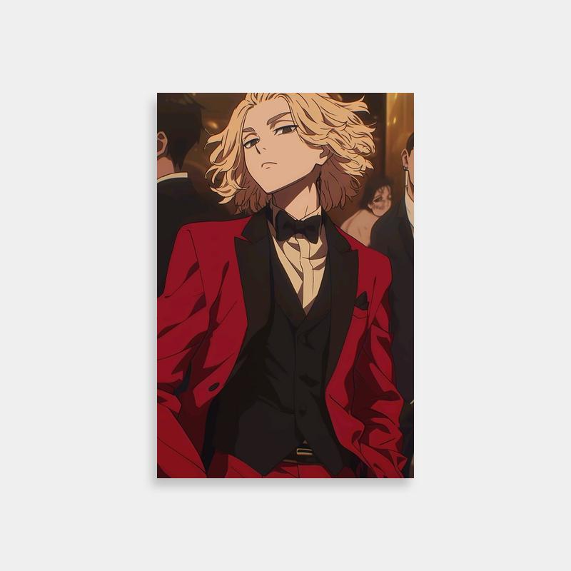 Tokyo Revengers Mikey Poster - Man in Red Suit and Bow Tie