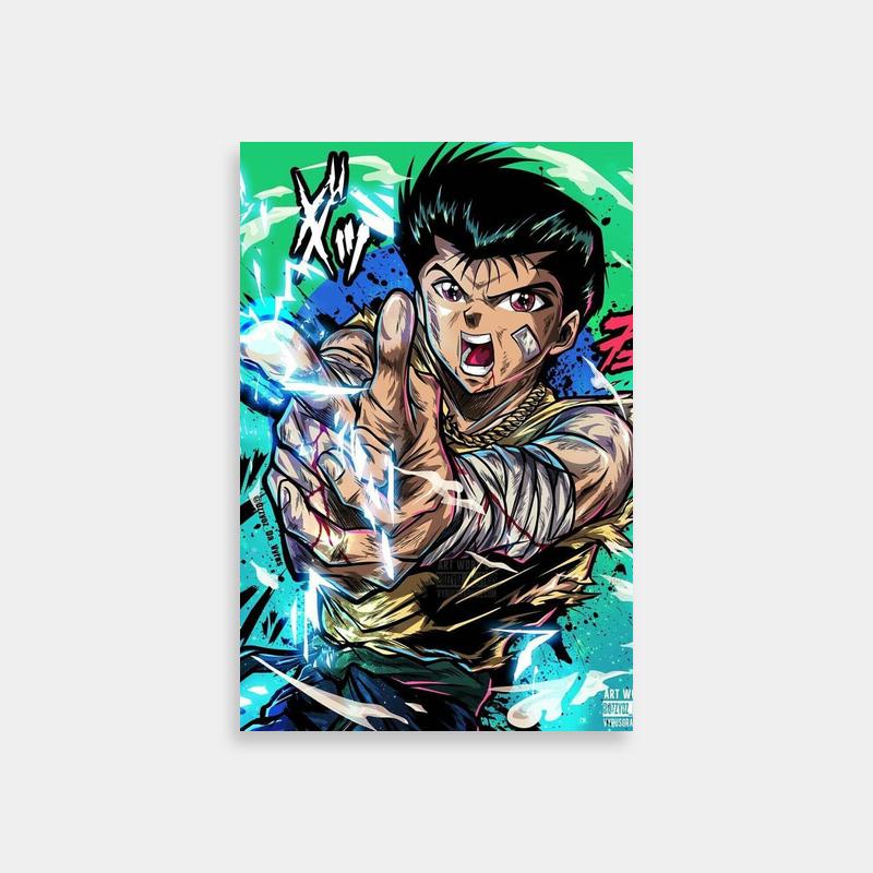 Hiei Yu Yu Hakusho Anime Poster - Fierce Character with Fist Out