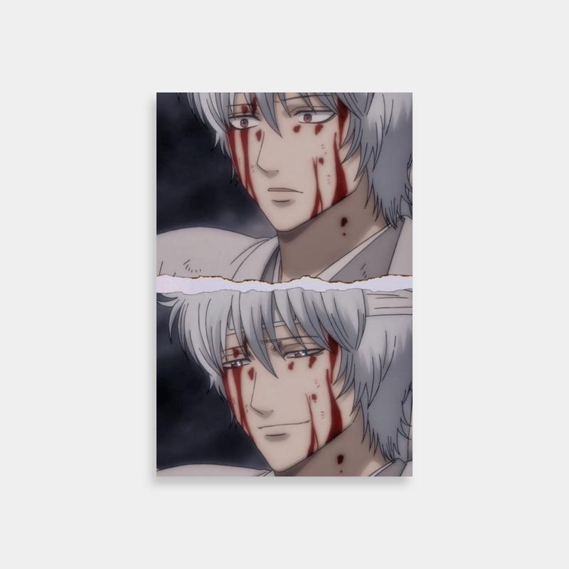 Gintoki Sakata Bloodied Face Poster - Gintama Art