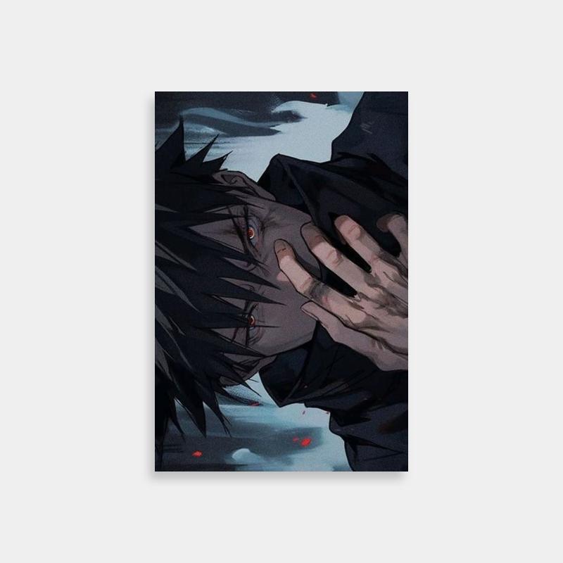 Jujutsu Kaisen Megumi Fushiguro Poster - Black Hair Red Eyes Character Art