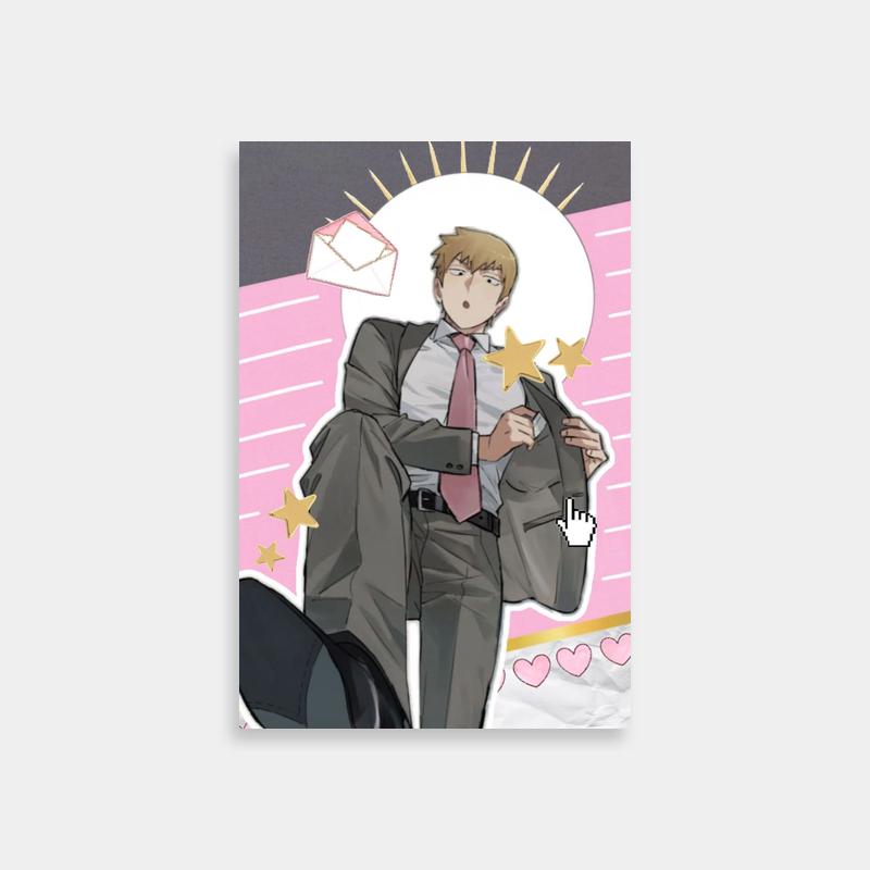Reigen Arataka Mob Psycho 100 Suit Character Poster