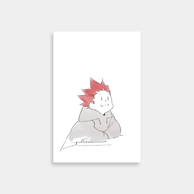 Tendou Satori Haikyuu Poster - Red-Haired Anime Character Sitting