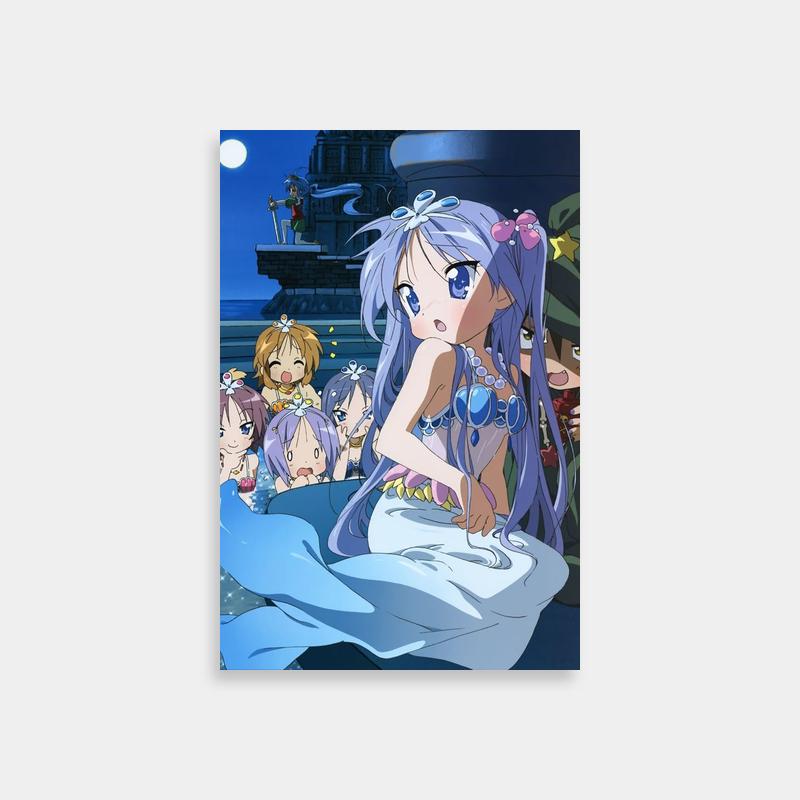 Kagami Hiiragi Lucky Star Anime Character Poster - Blue Eyes & Long Hair